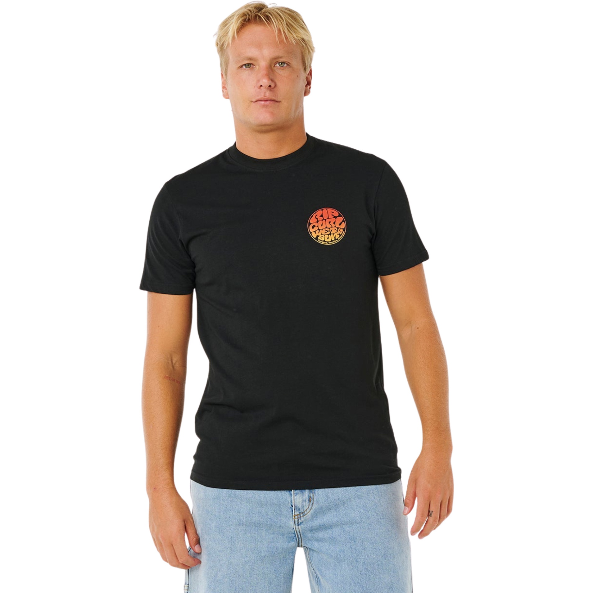 2026 Rip Curl Da Uomo Wettie Passage Icon Tee 10EMTE - Black